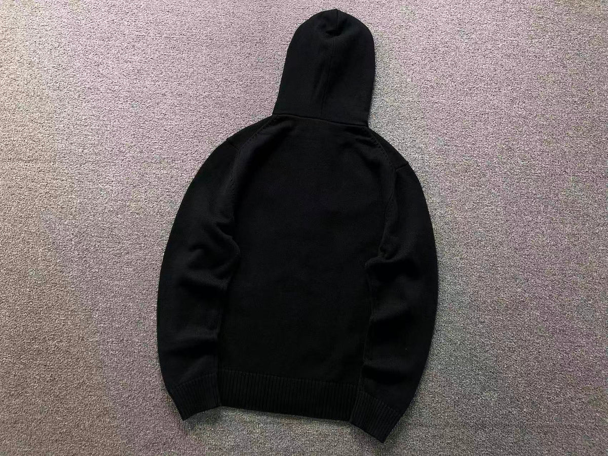 Lacoste Zip-Up Hooded Knit Sweatshirt
