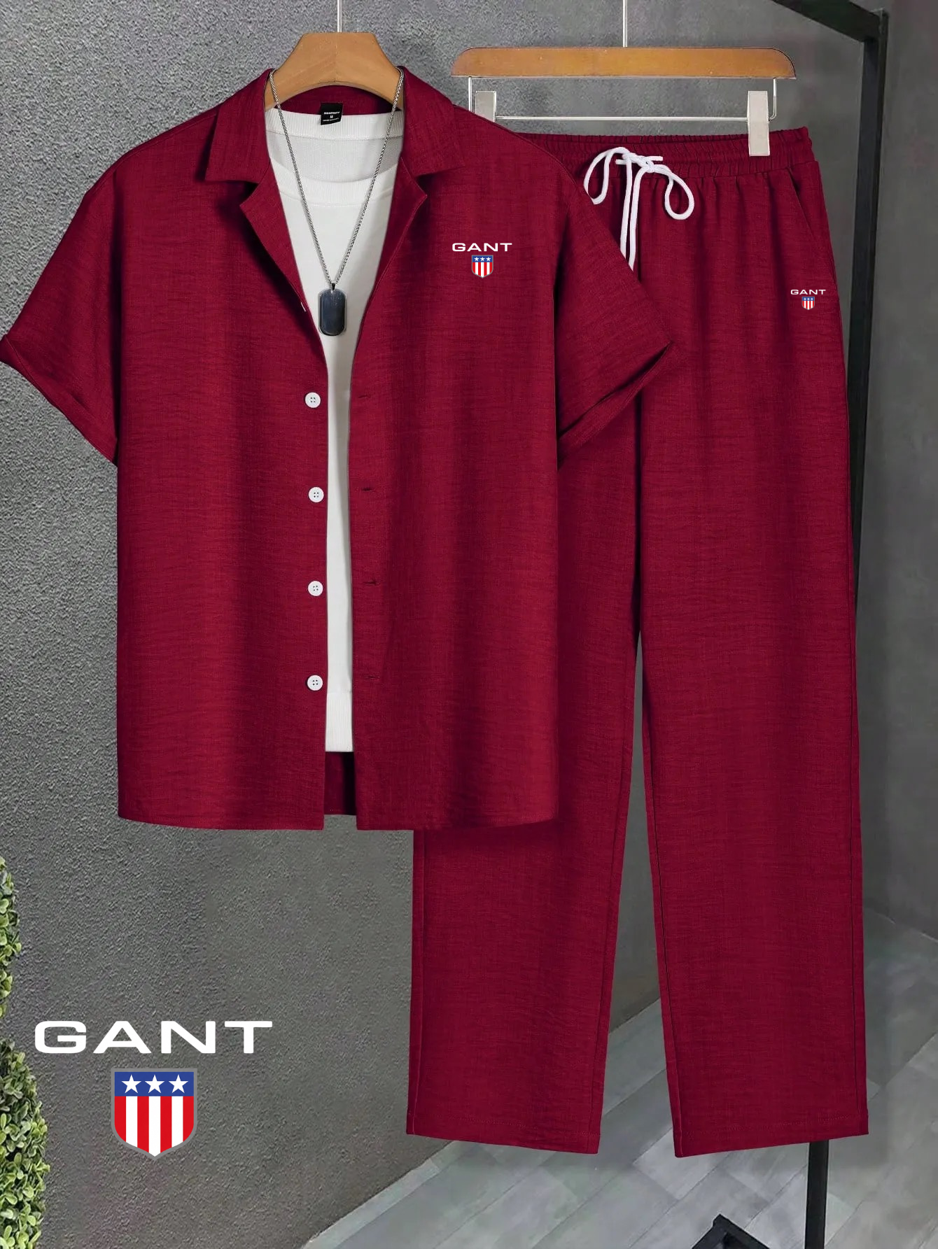 GANT® Herr Casual Sommarset – Skjorta & Byxor