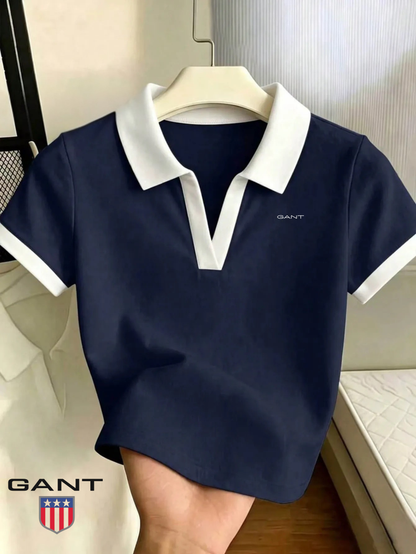 GANT Dam Kontrastkrage Polo T-Shirt