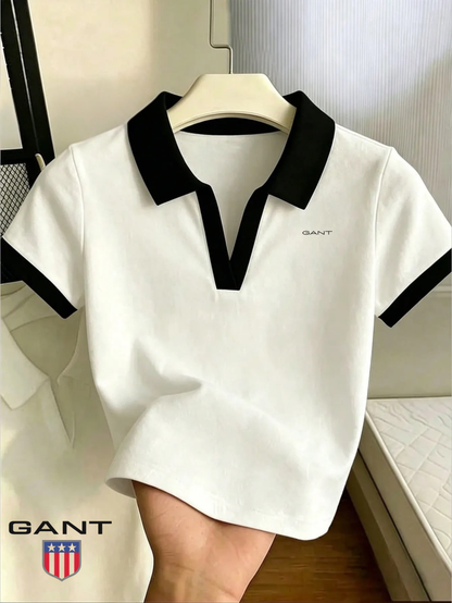 GANT Dam Kontrastkrage Polo T-Shirt