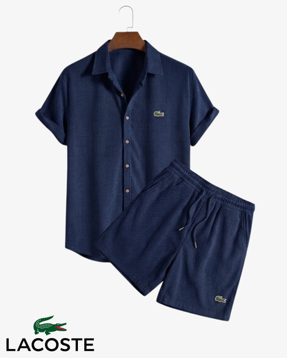 Lacoste Herr Premium Sommarset – Skjorta & Shorts | 2-delat Outfit