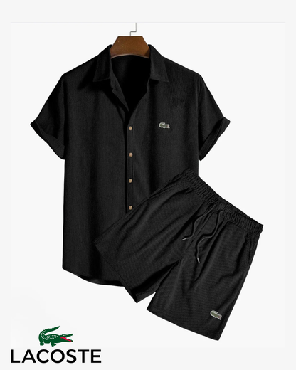 Lacoste Herr Premium Sommarset – Skjorta & Shorts | 2-delat Outfit