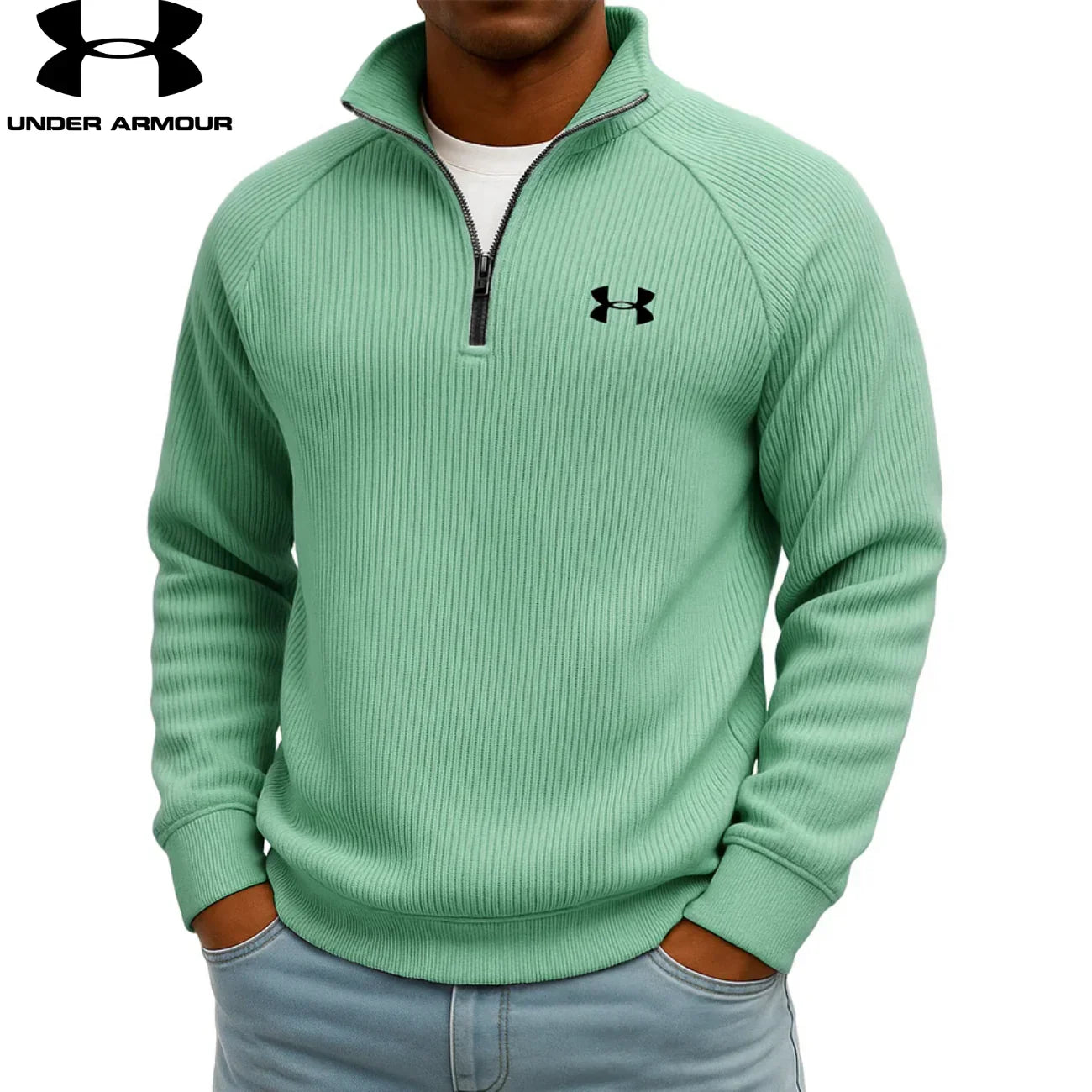 UA™ Ribbed Performance Quarter-Zip Sweatshirt