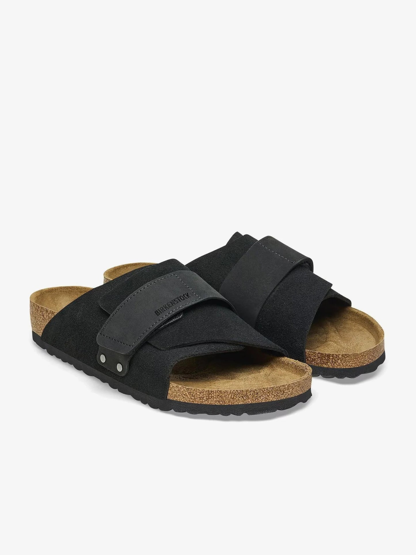 Birkenstock Kyoto Suede — Taupe & Black