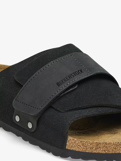 Birkenstock Kyoto Suede — Taupe & Black